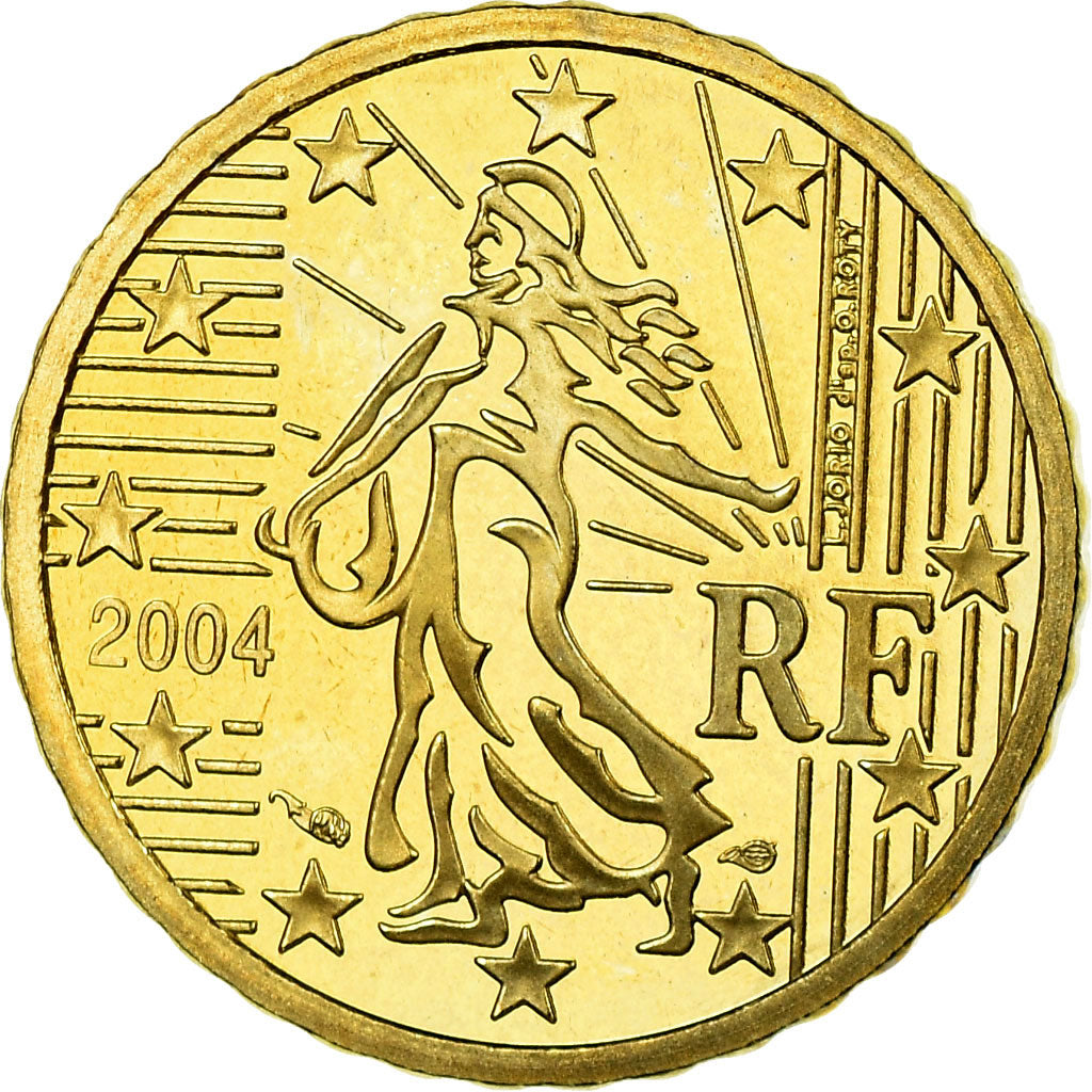 Frankreich, 10 Euro Cent, 2004, BE, STGL, Messing, KM:1285