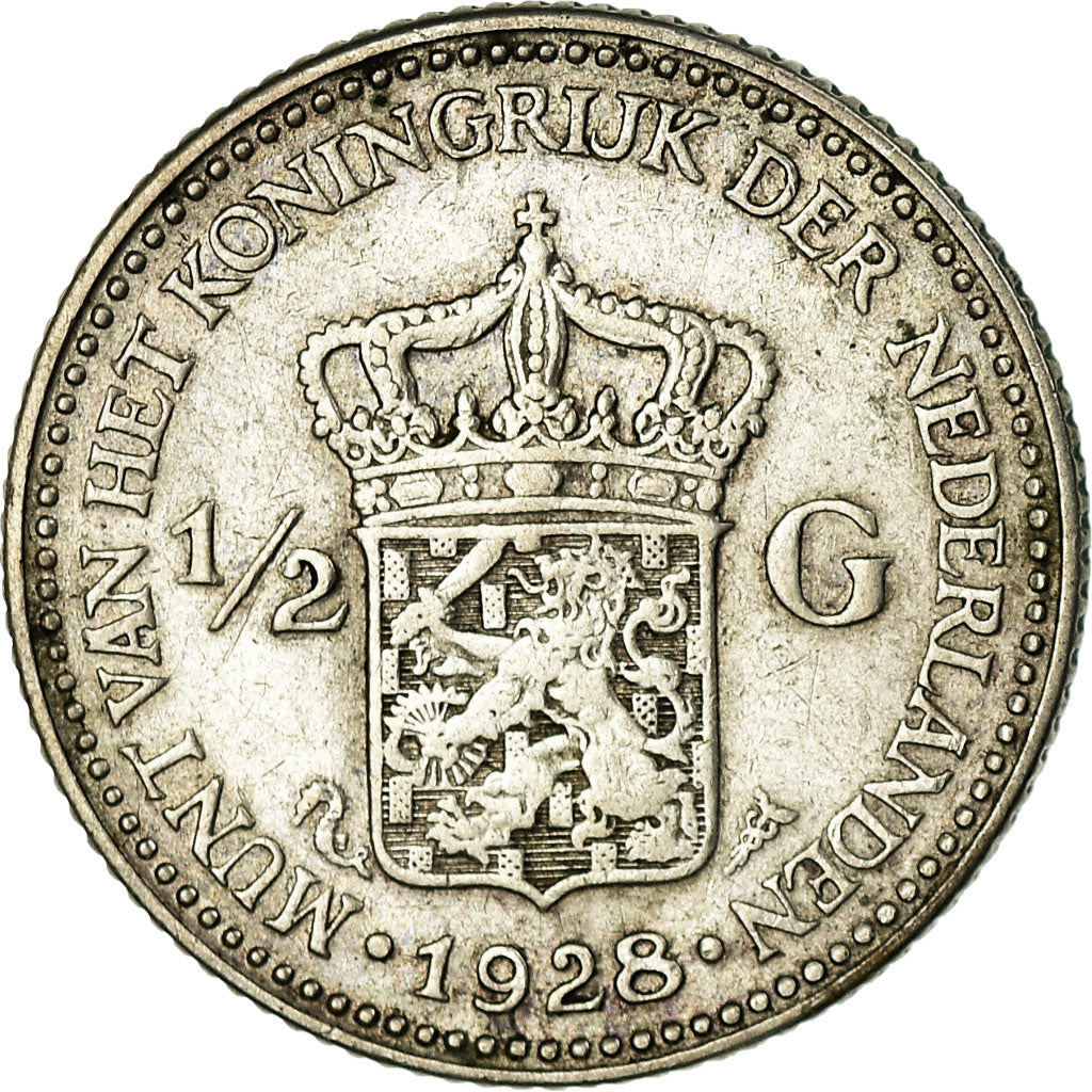 Moneta, Paesi Bassi, Wilhelmina I, 1/2 Gulden, 1928, MB+, Argento, KM:160