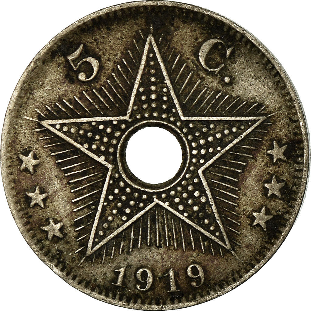 Münze, Belgisch-Kongo, 5 Centimes, 1919, S+, Copper-nickel, KM:17