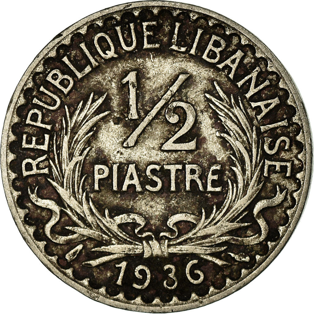 Munten, Libanon, 1/2 Piastre, 1936, Paris, FR+, Copper-nickel, KM:9