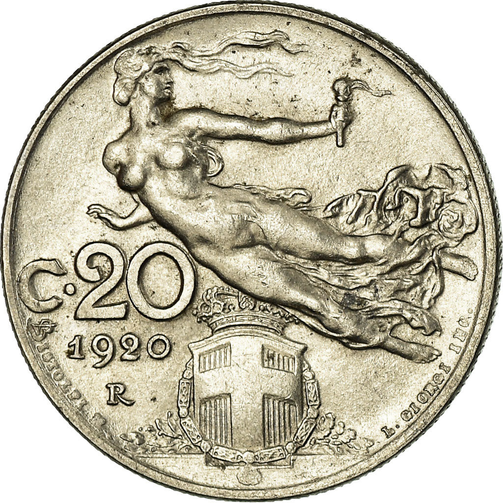 Münze, Italien, Vittorio Emanuele III, 20 Centesimi, 1920, Rome, SS+, Nickel