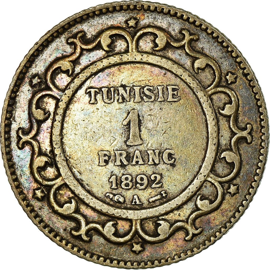 Monnaie, Tunisie, Ali Bey, Franc, 1892/AH1309, Paris, TTB+, Argent, KM:224