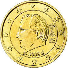 Belgium, 50 Euro Cent, 2008, AU(55-58), Brass, KM:279