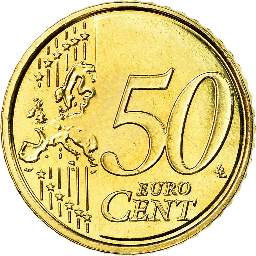 Belgium, 50 Euro Cent, 2008, AU(55-58), Brass, KM:279
