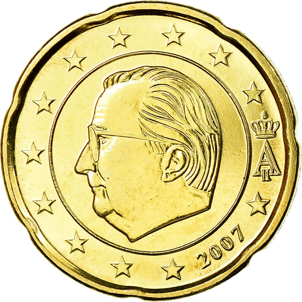 Bélgica, 20 Euro Cent, 2007, SC, Latón, KM:243