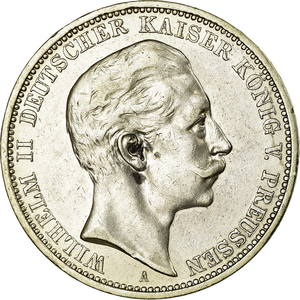 Moneta, Stati tedeschi, PRUSSIA, Wilhelm II, 3 Mark, 1908, Berlin, BB+, Argento