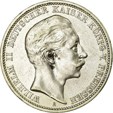 Moneta, Stati tedeschi, PRUSSIA, Wilhelm II, 3 Mark, 1908, Berlin, BB+, Argento