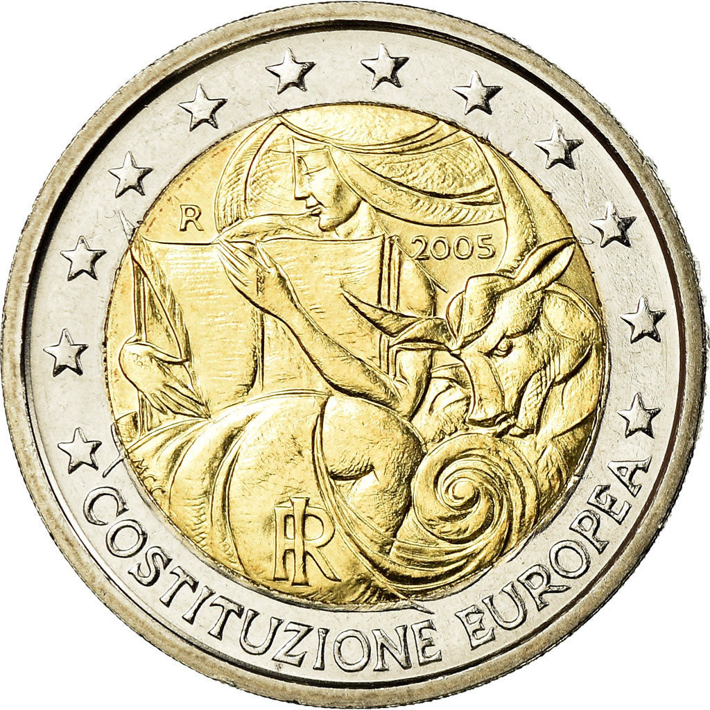Italia, 2 Euro, European Constitution, 2005, SPL-, Bi-metallico, KM:245
