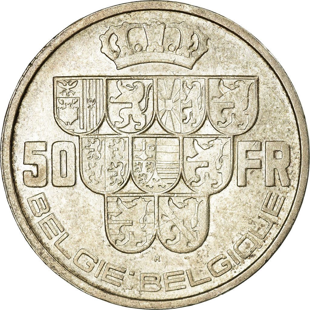Moneta, Belgio, 50 Francs, 50 Frank, 1939, BB, Argento, KM:122.2