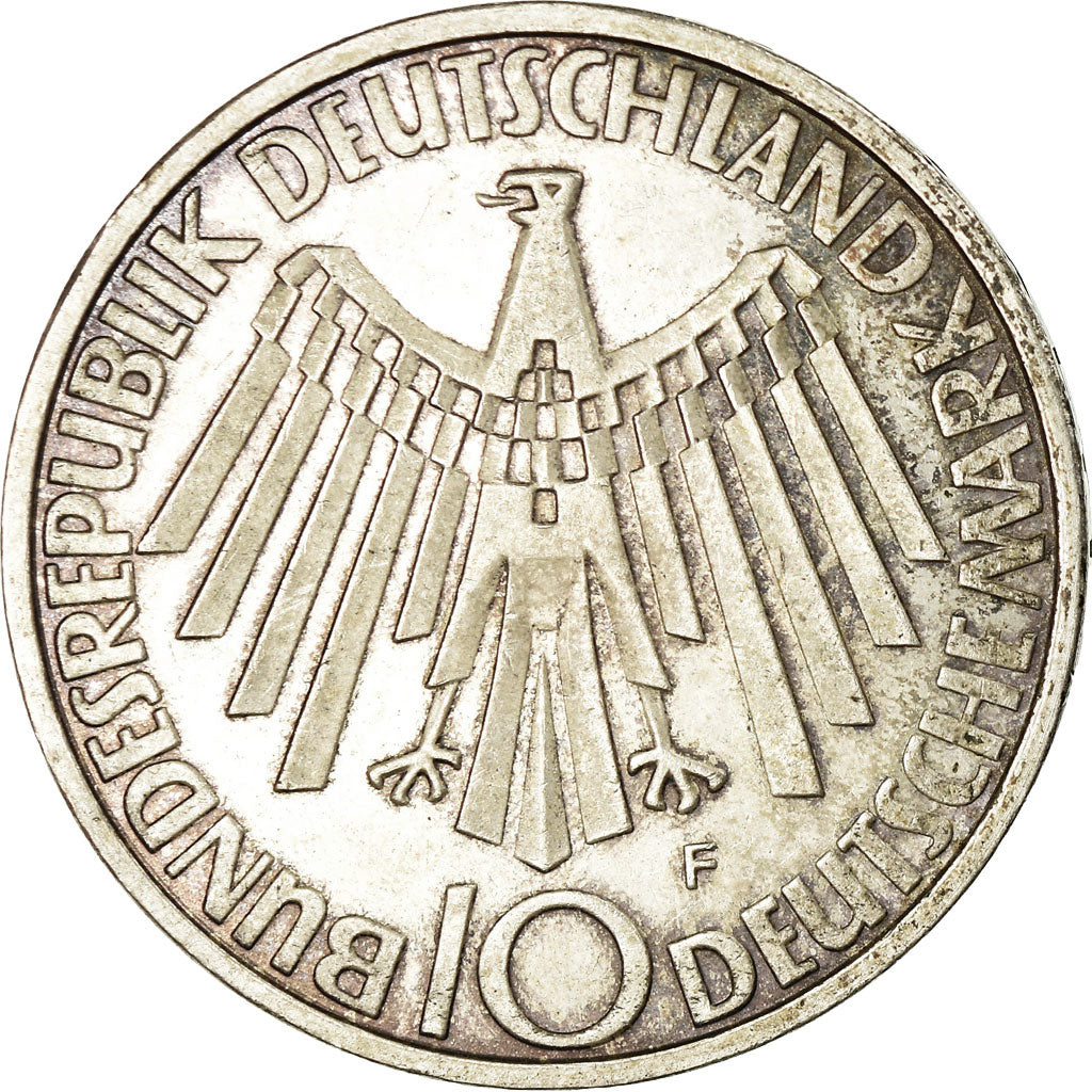 Moneta, GERMANIA - REPUBBLICA FEDERALE, 10 Mark, 1972, Stuttgart, BB+, Argento