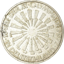 Moneta, GERMANIA - REPUBBLICA FEDERALE, 10 Mark, 1972, Hamburg, BB, Argento