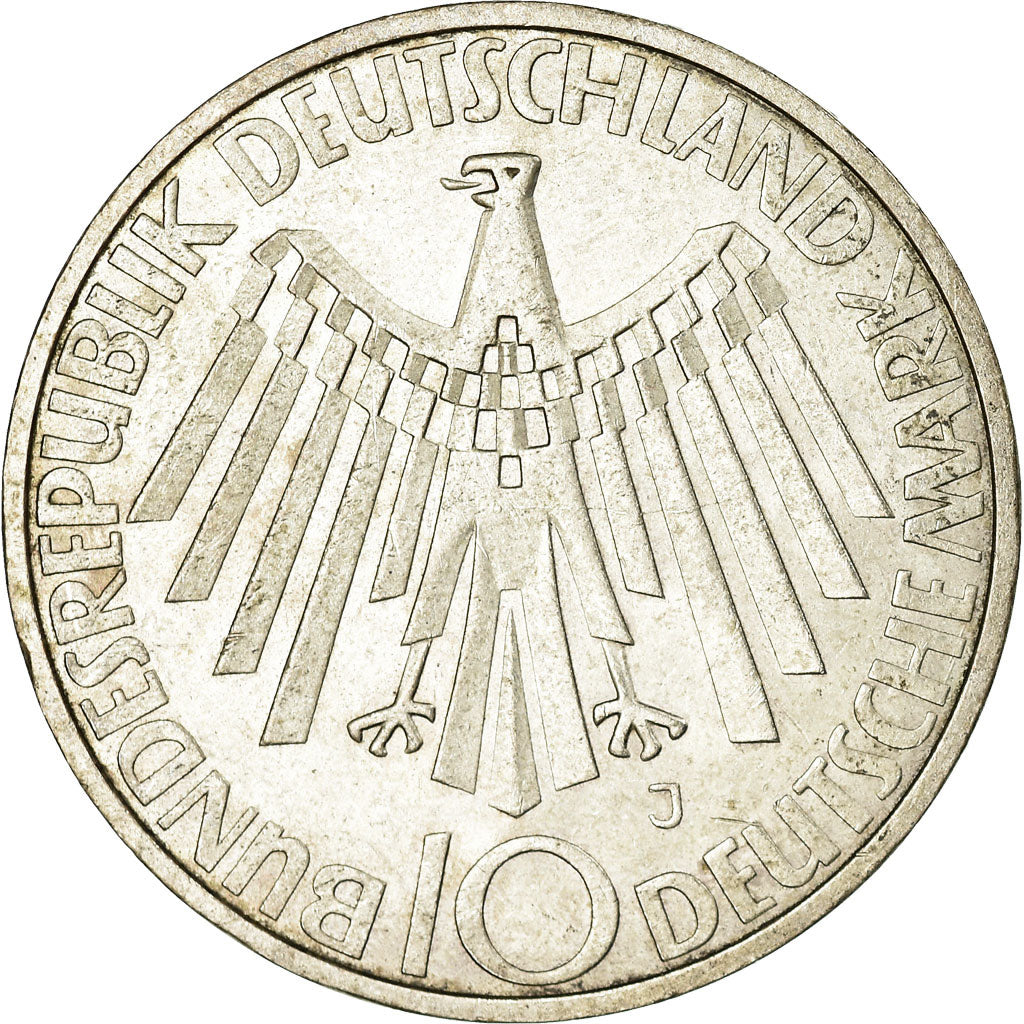 Moneta, GERMANIA - REPUBBLICA FEDERALE, 10 Mark, 1972, Hamburg, BB, Argento