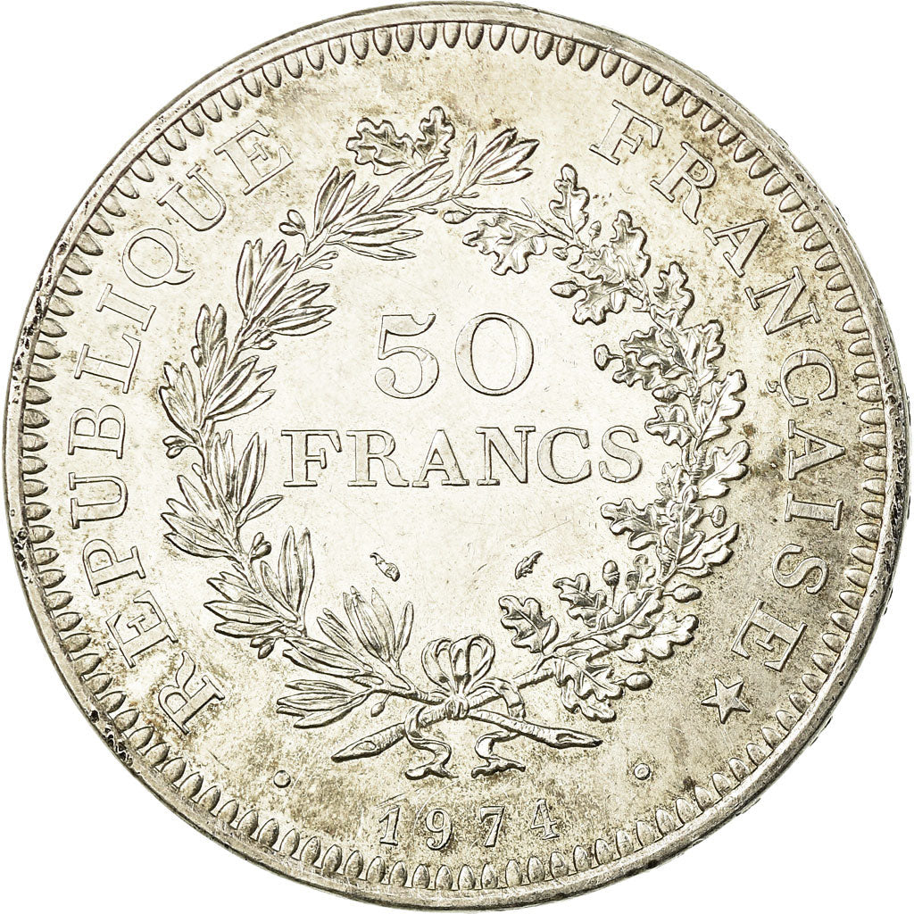 Moneta, Francia, Hercule, 50 Francs, 1974, Paris, BB+, Argento, KM:941.1
