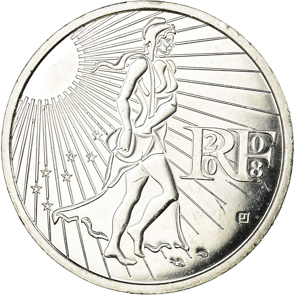Frankrijk, 15 Euro, 2008, UNC-, Zilver, KM:1535