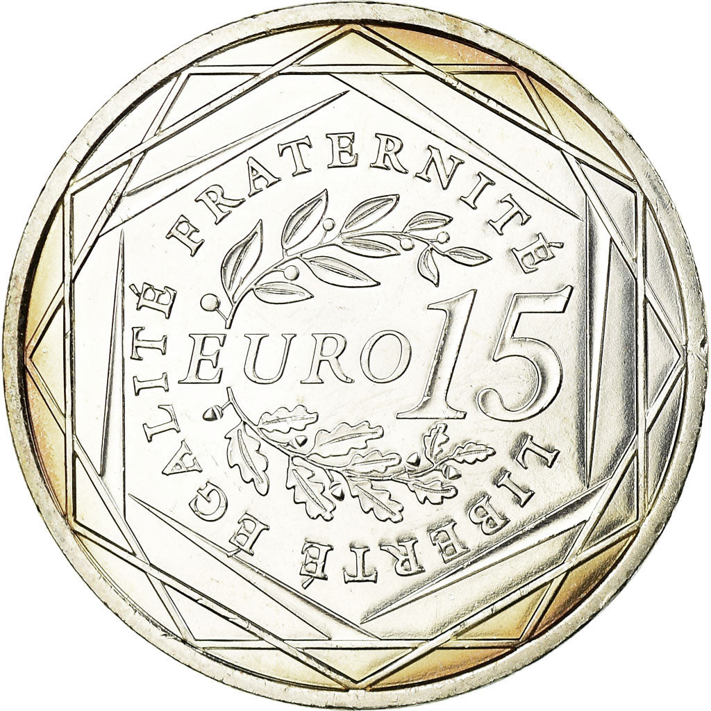 Frankrijk, 15 Euro, 2008, UNC-, Zilver, KM:1535