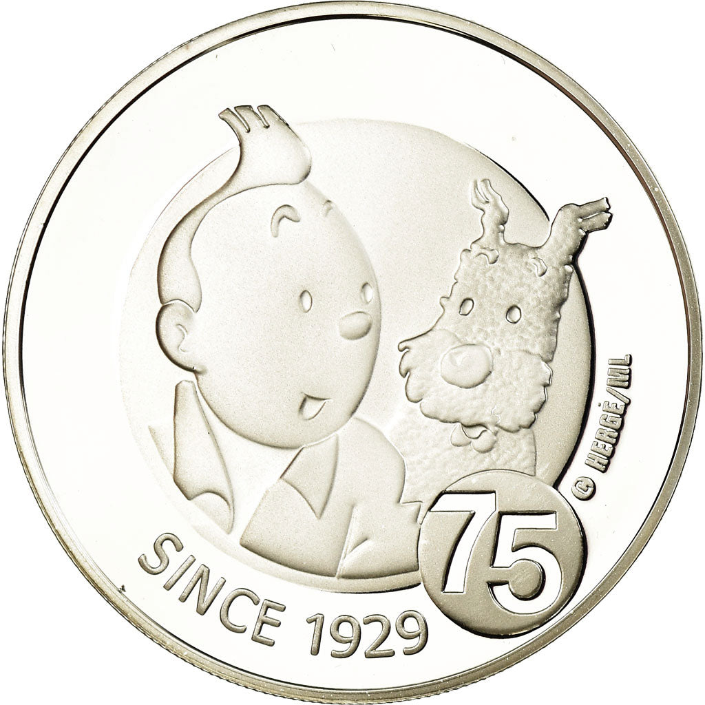 Bélgica, 10 Euro, Tintin, 2004, BE, FDC, Plata, KM:236