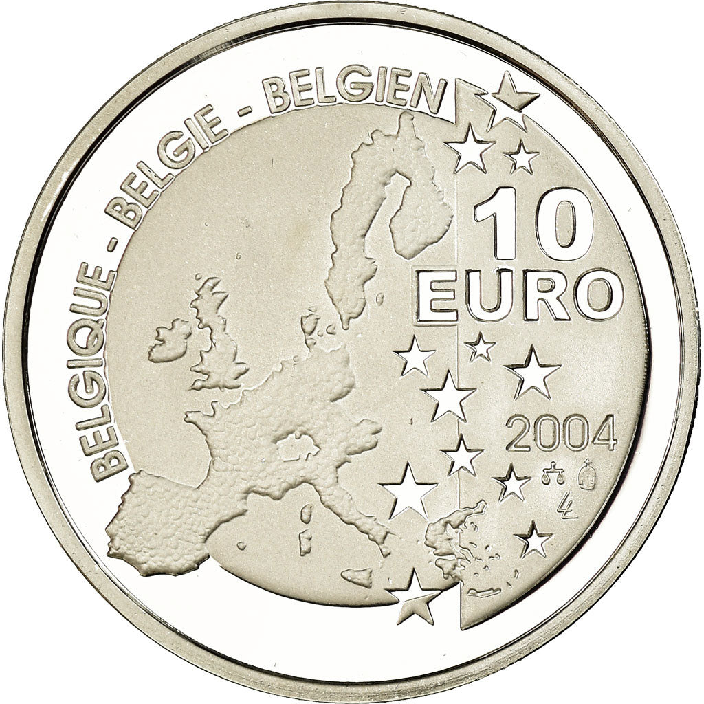 Bélgica, 10 Euro, Tintin, 2004, BE, FDC, Plata, KM:236