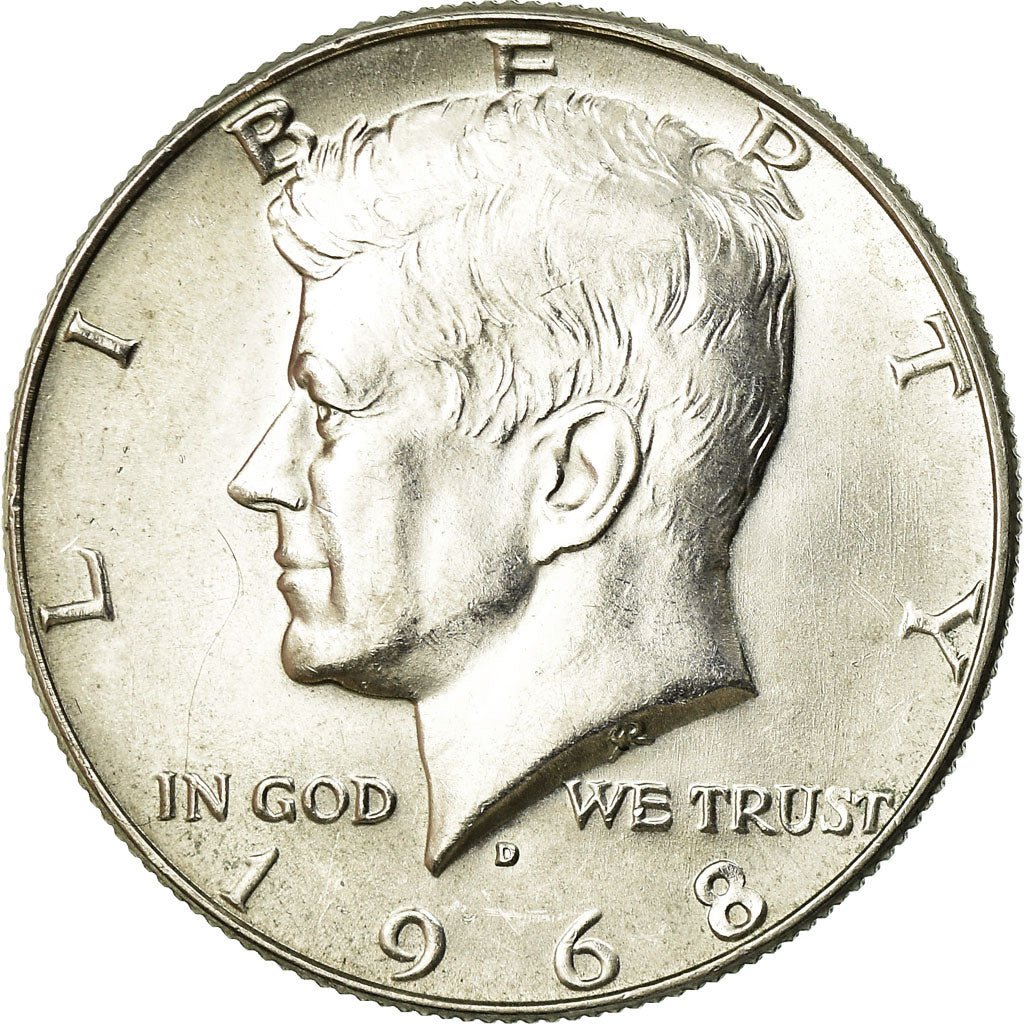 Coin, United States, Kennedy Half Dollar, Half Dollar, 1968, U.S. Mint, Denver