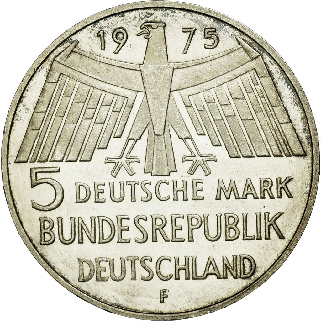 Coin, GERMANY - FEDERAL REPUBLIC, 5 Mark, 1975, Stuttgart, Germany, MS(60-62)