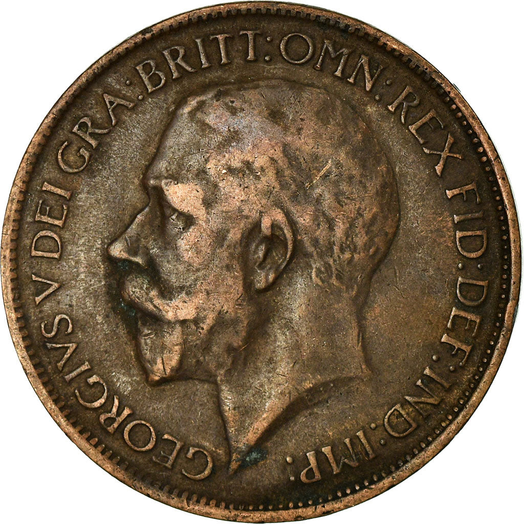 Münze, Großbritannien, George V, 1/2 Penny, 1918, S+, Bronze, KM:809