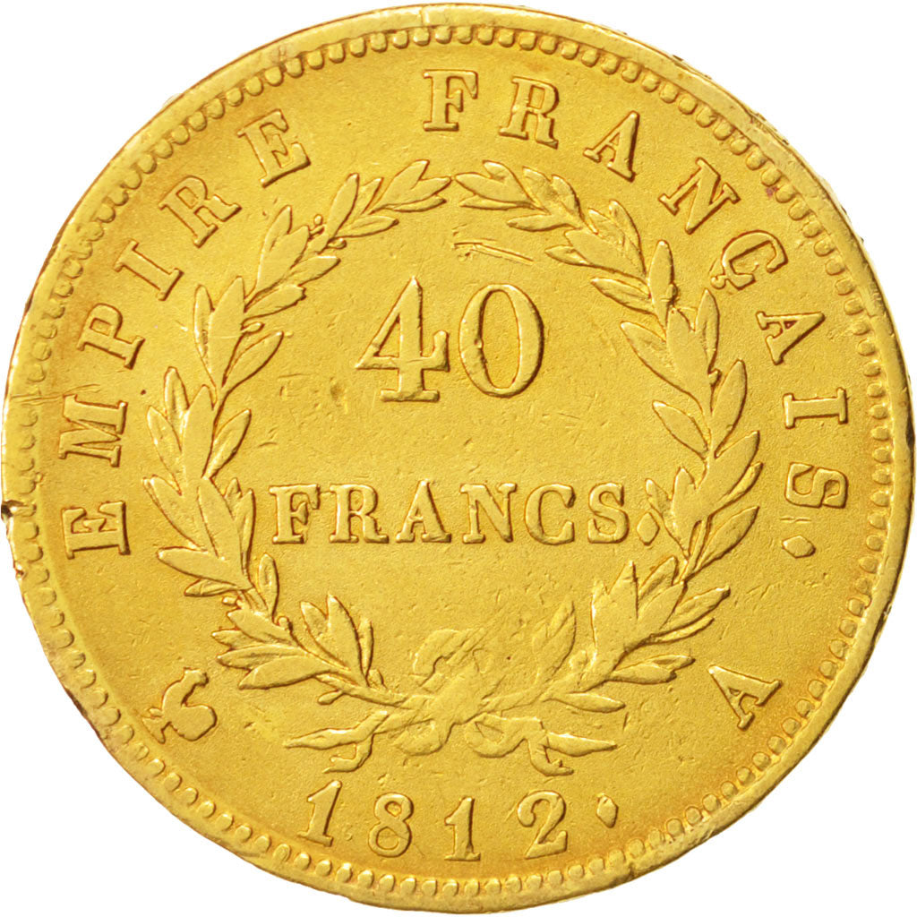 Munten, Frankrijk, Napoléon I, 40 Francs, 1812, Paris, ZF, Goud, KM:696.1