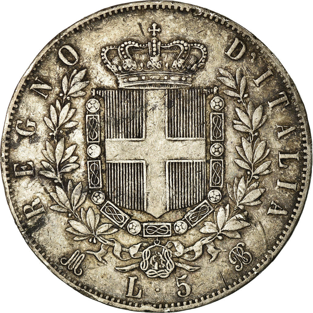 Moneta, Italia, Vittorio Emanuele II, 5 Lire, 1871, Milan, BB, Argento, KM:8.3