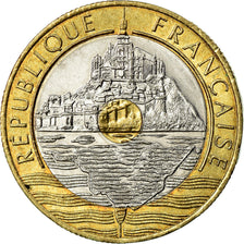 Moneta, Francia, Mont Saint Michel, 20 Francs, 1992, Paris, BB, Tri-metallico