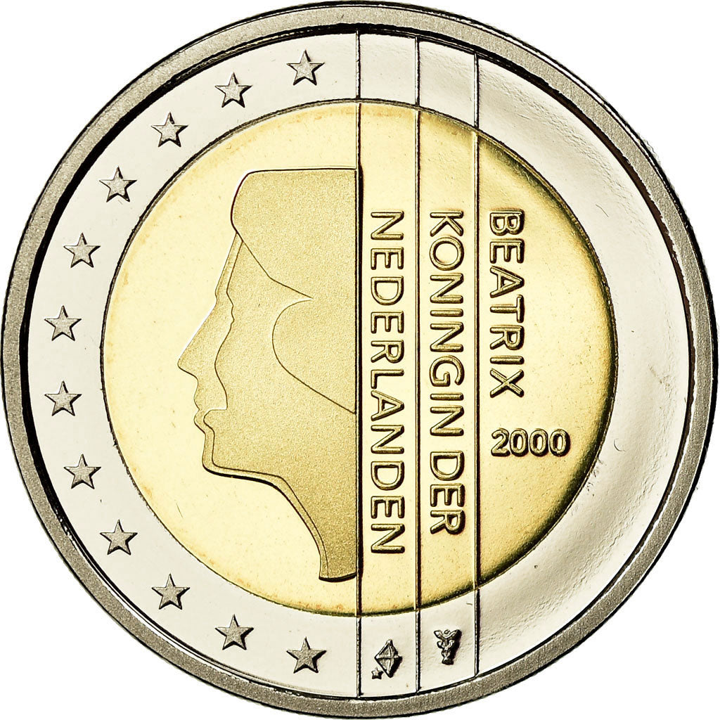 Países Bajos, 2 Euro, 2000, BE, FDC, Bimetálico, KM:241