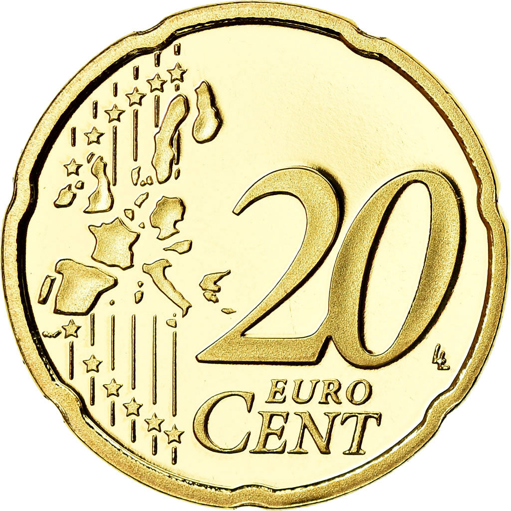 Niederlande, 20 Euro Cent, 2000, BE, STGL, Messing, KM:238