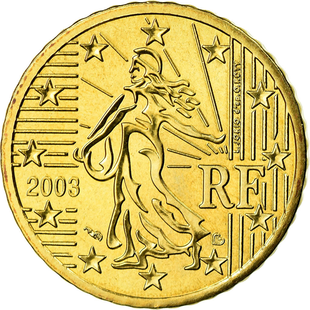 Francia, 50 Euro Cent, 2003, SC, Latón, KM:1287