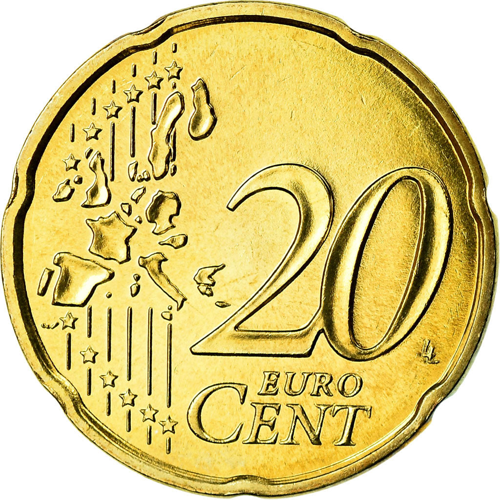 Francia, 20 Euro Cent, 2003, SPL, Ottone, KM:1286