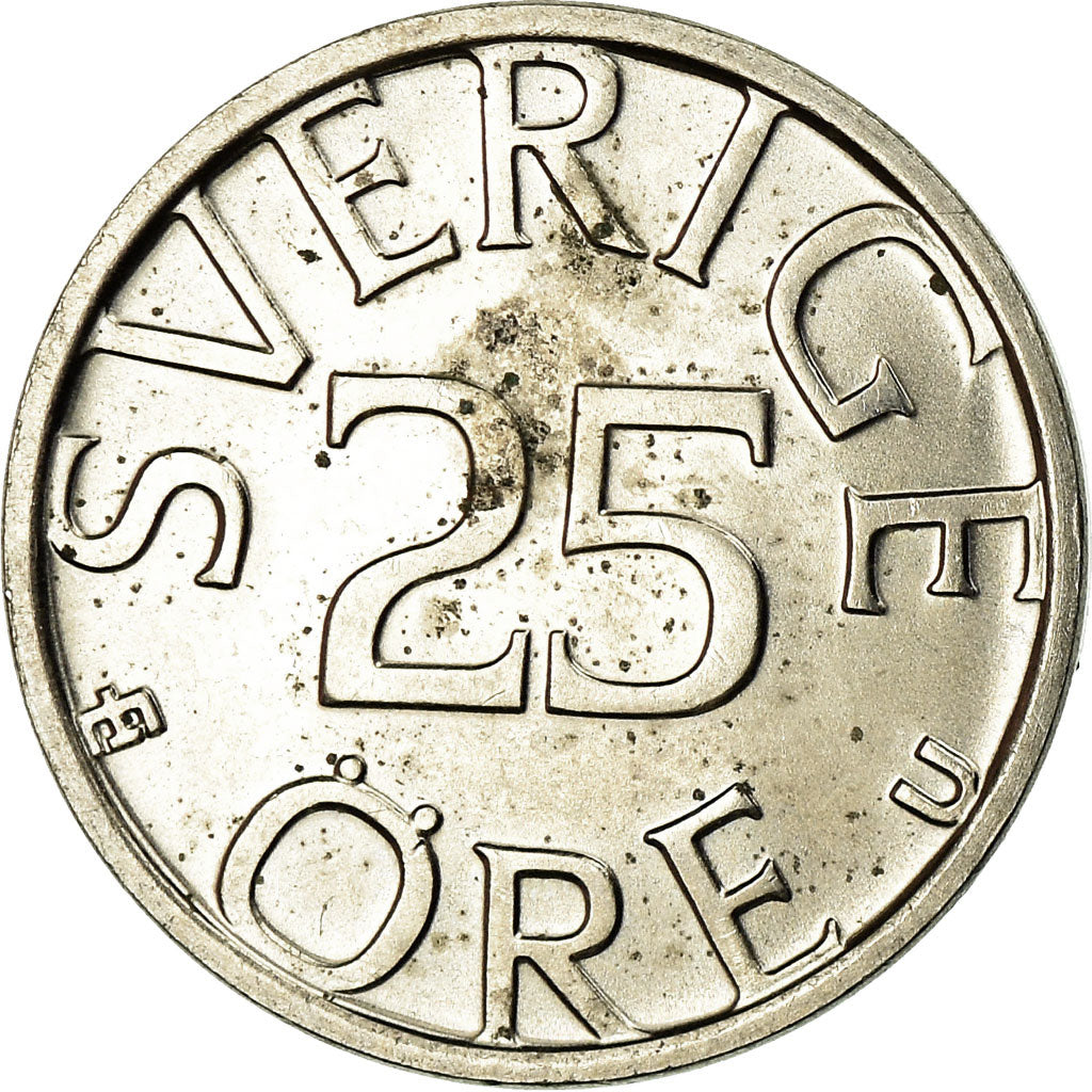 Coin, Sweden, Carl XVI Gustaf, 25 Öre, 1981, EF(40-45), Copper-nickel, KM:851