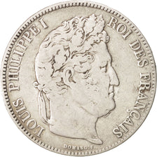 Francia, Louis-Philippe, 5 Francs, 1834, Paris, MB+, Argento, KM:749.1, Gadou...