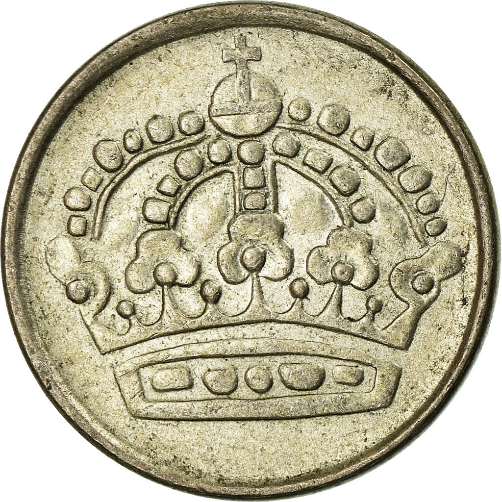Moeda, Suécia, Gustaf VI, 25 Öre, 1954, VF(30-35), Prata, KM:824