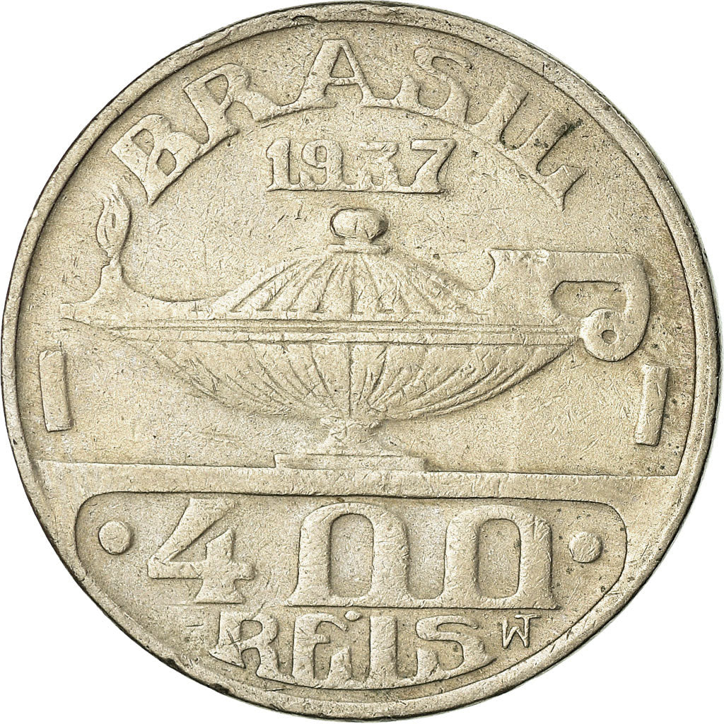 Munten, Brazilië, 400 Reis, 1937, ZF, Copper-nickel, KM:539
