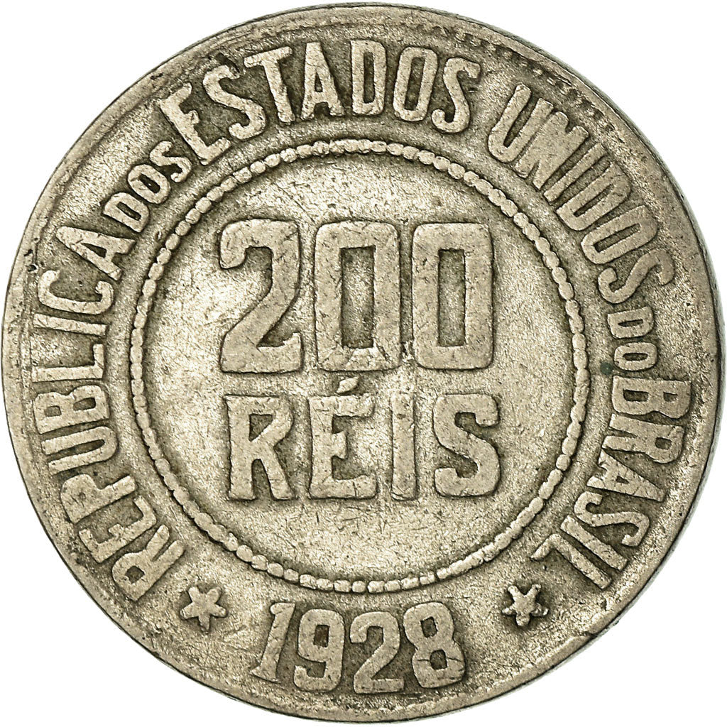 Monnaie, Brésil, 200 Reis, 1928, TB, Copper-nickel, KM:519