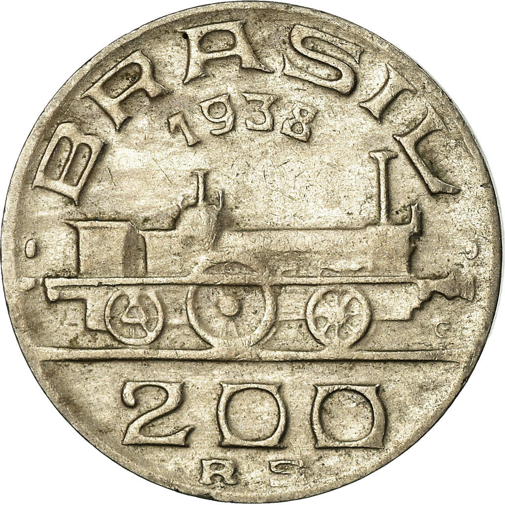 Münze, Brasilien, 200 Reis, 1938, SS, Copper-nickel, KM:537