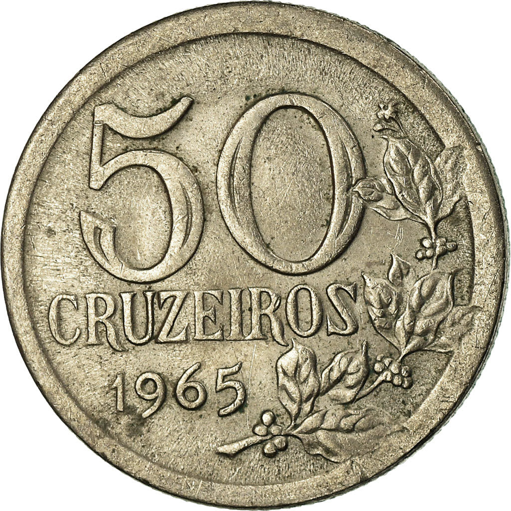 Moneta, Brasile, 50 Cruzeiros, 1965, BB, Nichel, KM:574