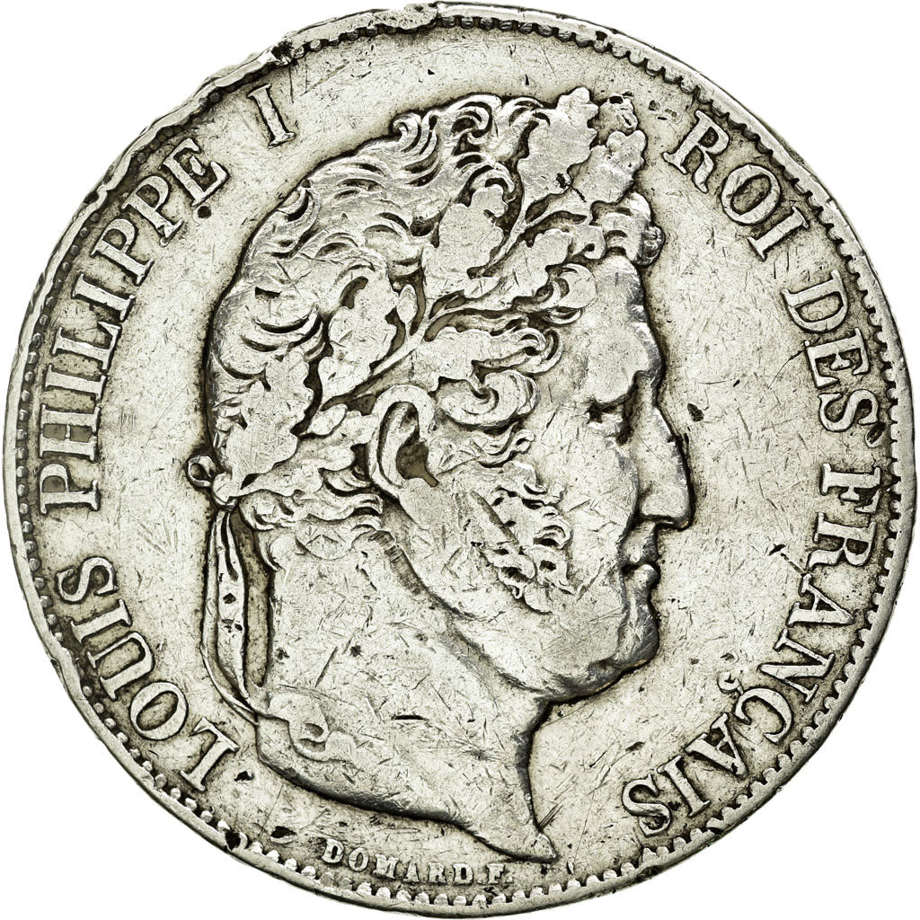 Coin, France, Louis-Philippe, 5 Francs, 1844, Bordeaux, VF(30-35), Silver