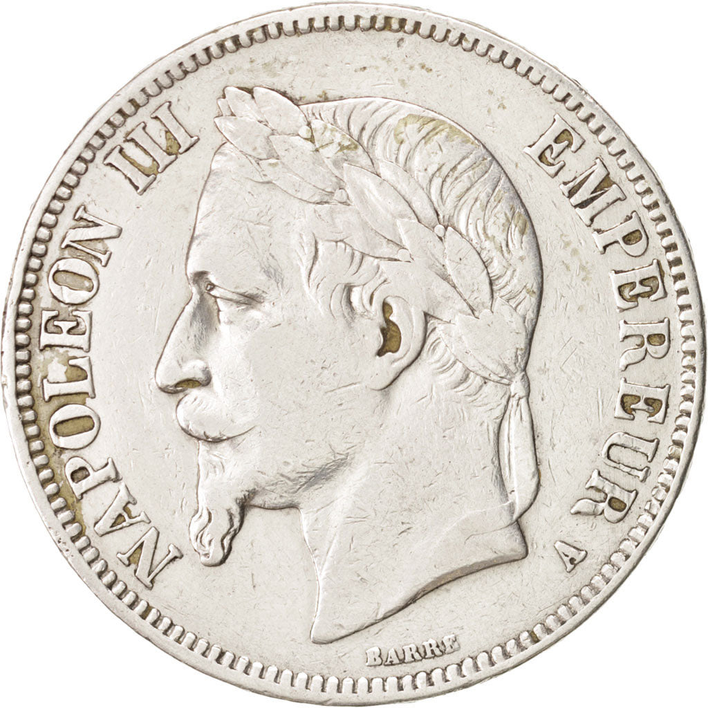 Frankreich, Napoleon III, Napoléon III, 5 Francs, 1867, Paris, EF(40-45), Si...