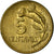 Monnaie, Pérou, 5 Centavos, 1968, TTB, Laiton, KM:244.1