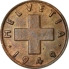 Moeda, Suíça, Rappen, 1949, Bern, AU(50-53), Zinco, KM:3a