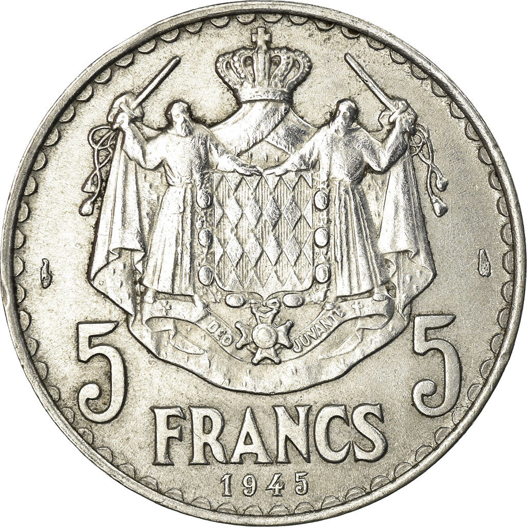 Moneda, Mónaco, Louis II, 5 Francs, 1945, Paris, EBC, Aluminio, KM:122
