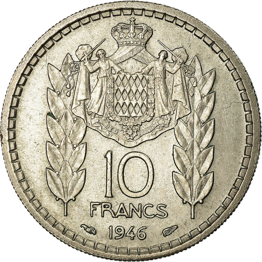 Coin, Monaco, Louis II, 10 Francs, 1946, AU(55-58), Copper-nickel, KM:123