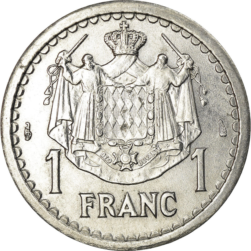 Coin, Monaco, Louis II, Franc, Undated (1943), AU(55-58), Aluminum, KM:120