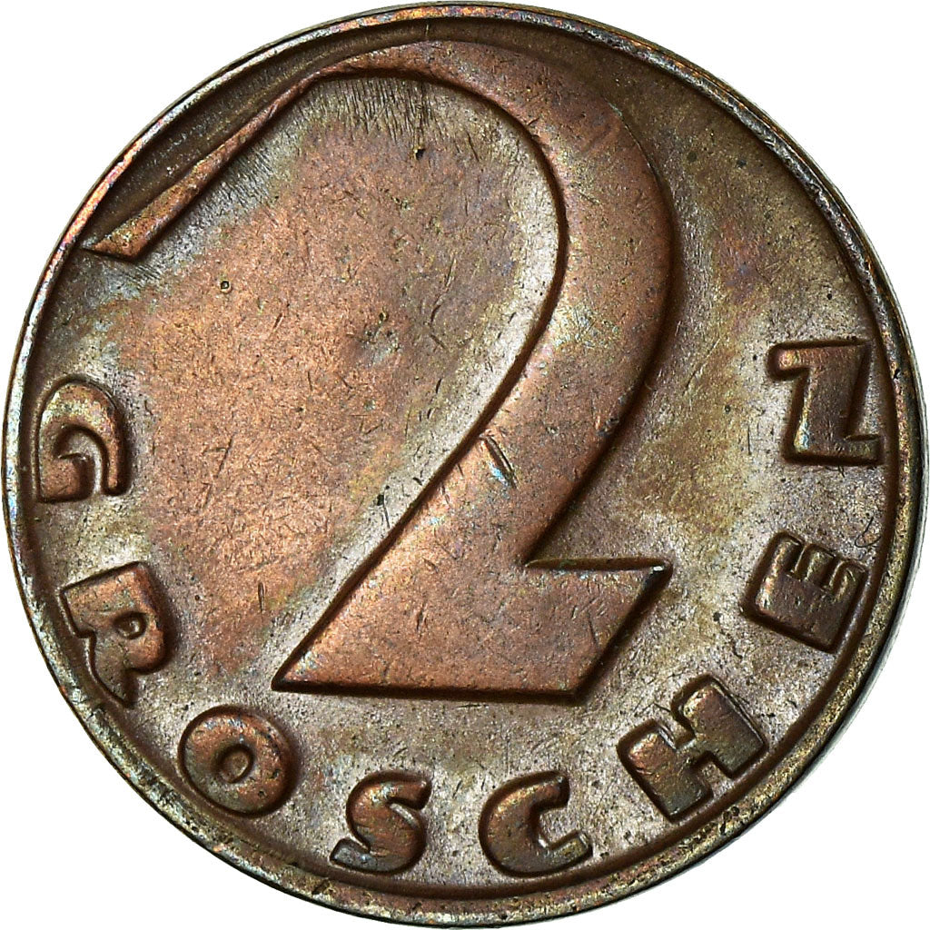 Coin, Austria, 2 Groschen, 1937, EF(40-45), Bronze, KM:2837