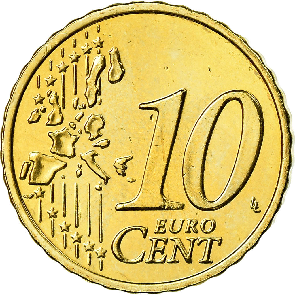 IRELAND REPUBLIC, 10 Euro Cent, 2005, VZ, Messing, KM:35