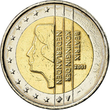 Países Baixos, 2 Euro, 2001, AU(55-58), Bimetálico, KM:241