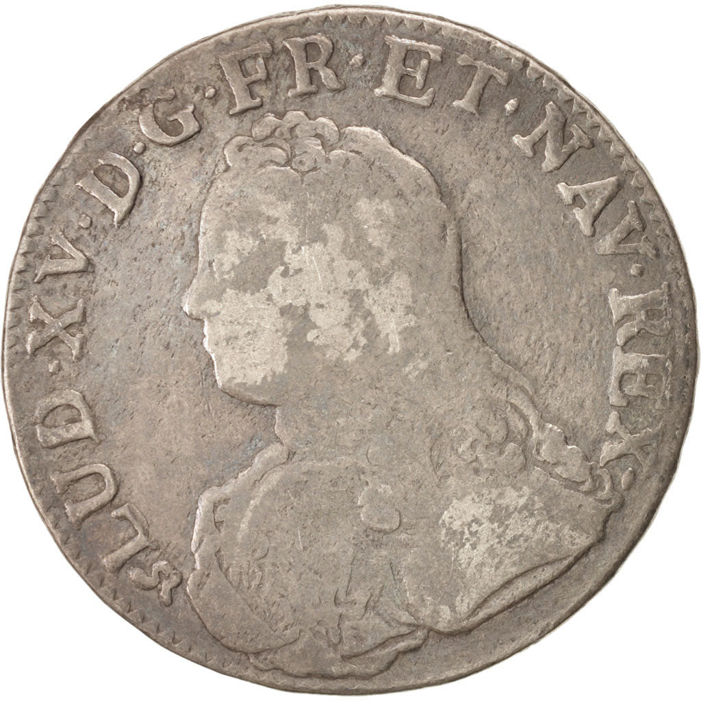 France, Louis XV, Écu aux branches d'olivier, Ecu, 1740, Rouen, VF(30-35), S...