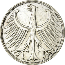 Coin, GERMANY - FEDERAL REPUBLIC, 5 Mark, 1951, Hambourg, EF(40-45), Silver
